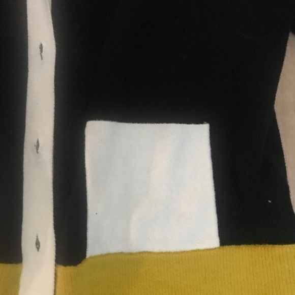 525 America Cardigan Sweater Women's Size XL Black, Yellow Color Block Button Up - Picture 4 of 4